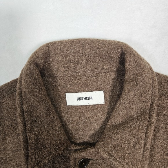 Buck Mason Felted Wool Field Shirt Men's XL Brown Jacket Military Work Insulated - Picture 2 of 7